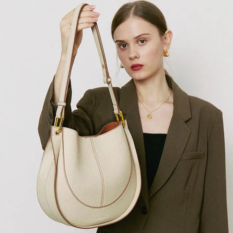 Women's Leather Hobo Handbag from Mexico - Urban Caramel | NOVICA
