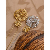 Helena Flower Petal Disk Pendant Necklace