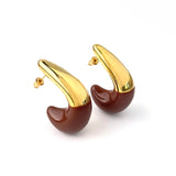 Noma Two Tone Enamel Tusk Stud Earrings