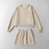 Kaia Casual Cut Out Sweatshirt and Skirt Set