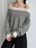 Matilde Stripe Off Shoulder Knit Top