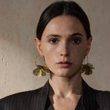 Lamari Metal Grid Flower Hoop Earrings