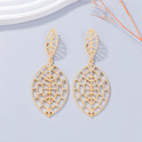 Crystal Leaf Web Drop Earrings