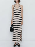 Maya Striped Terry Halter Dress