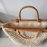 Blythe Bamboo Handle Straw Tote