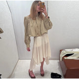 Faith Pleated Cropped Moto Jumper Jacket