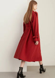 Scarlett Red Double Breast Trench Coat