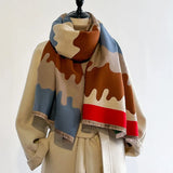 Luxe Colorful Camouflage Cashmere Shawl Scarves