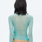 Sia Sheer Graphic Mesh Tissue Top