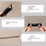 Golden Pendant Spiral Braid Ponytail Holders