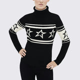 Mara Star Prints Turtleneck Knit Tops