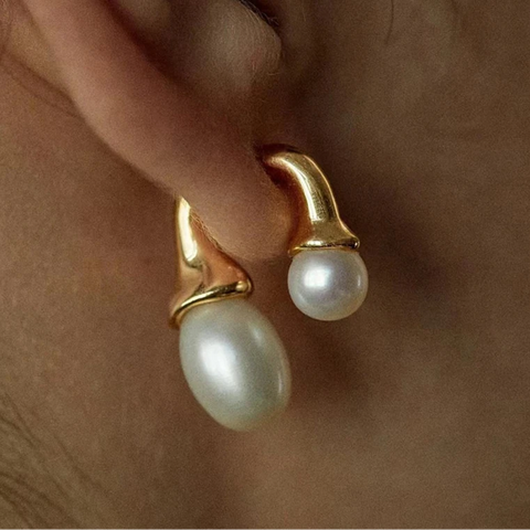 Kasa Double Sided Pearl Stud Earrings