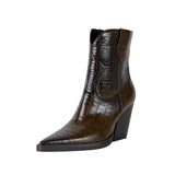 Kayla Croco Pattern Western Chelsea Boots