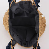 Patima Pearl Trim Straw Tote