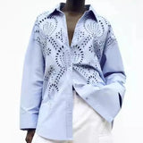 Tulsa Motif Embroidery Casual Shirts