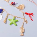 Mermaid Seashell Charms Necklace