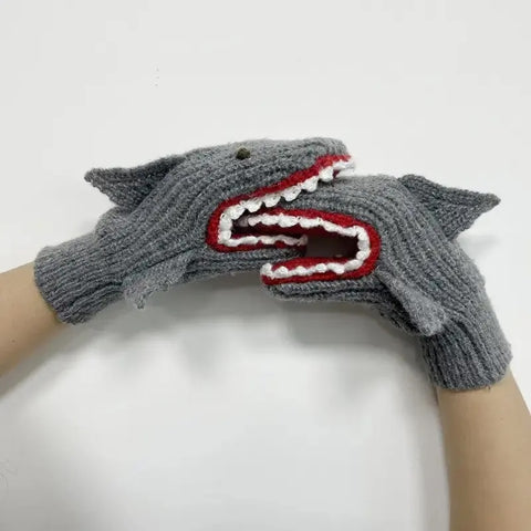 Shark Bite Knit Mittens