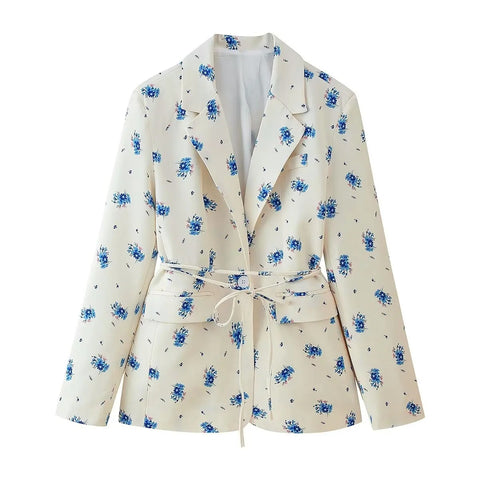 Shelby Spring Floral Belted Blazer