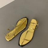Shue Minimalist Strappy Flat Gladiator Sandals - 5 Colors watereverysunday