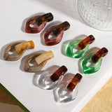 Sia Colorful Clear Resin Acrylic Water Drop Earrings  - 6 Colors watereverysunday