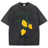 Sicilia Lemons Graphic Vintage Wash T-Shirts