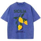 Sicilia Lemons Graphic Vintage Wash T-Shirts
