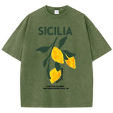 Sicilia Lemons Graphic Vintage Wash T-Shirts