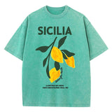 Sicilia Lemons Graphic Vintage Wash T-Shirts