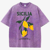 Sicilia Lemons Graphic Vintage Wash T-Shirts