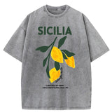 Sicilia Lemons Graphic Vintage Wash T-Shirts
