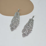 Signe Crystal Feather Earrings watereverysunday