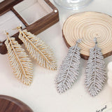Signe Crystal Feather Earrings