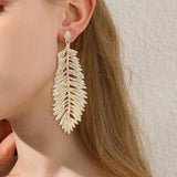Signe Crystal Feather Earrings