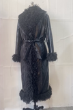 Sigrid Fur-Trim Belted Maxi Coat