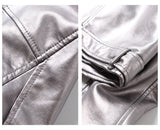 Silver Leather Biker Jacket watereverysunday