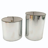 Silver Metallic Cylinder Leather Bracelet watereverysunday