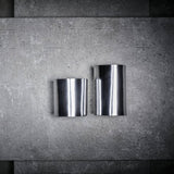 Silver Metallic Cylinder Leather Bracelet watereverysunday