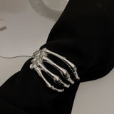Silver Skull Hand Cuff Bracelet - 3 Colors watereverysunday