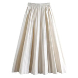Simone Pleated Faux Leather Midi Skirt