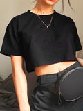 Simple Crop Top T-Shirts - Black or White watereverysunday