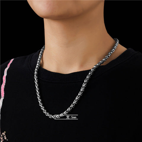 Simple Dark Steel Chain Necklace watereverysunday