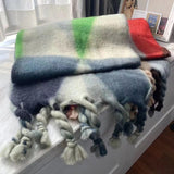 Sio Chunky Braid Tassel Woolen Plaid Scarves - 3 Colors watereverysunday