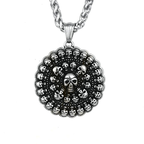 Skeleton Ghost Head Round Personality Necklace watereverysunday