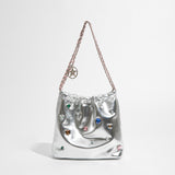 Sobie Gemstone Embellished Shine Hobo Bags watereverysunday