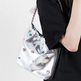 Sobie Gemstone Embellished Shine Hobo Bags watereverysunday