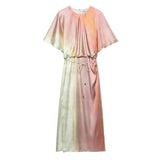 Sobie Tie Dye Satin Midi Dress