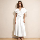 Sofia Flower Applique Maxi Dress