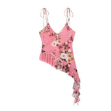 Sofia Pink Floral Ruffle Cami and Skirt Set