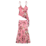 Sofia Pink Floral Ruffle Cami and Skirt Set