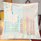 Solana Twill Silk Cityscape Scarf